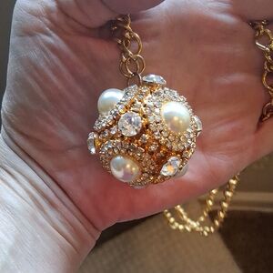 Erickson Beamon Gold and Pearl Statement Necklace